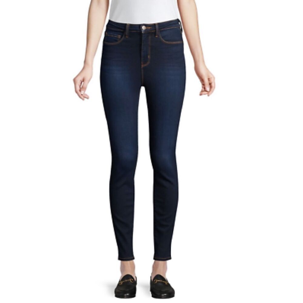 L'agence Womens High Rise Stretch Skinny Ankle Denim Jeans Dark Wash Size 26